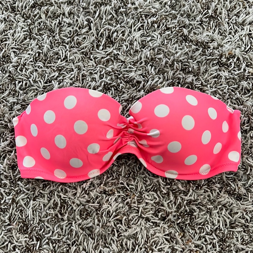 Victoria secret pink with white polka dots bikini top